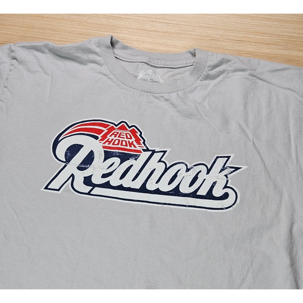 Red Hook Shirt Mens Medium Gray Short Sleeve Crew Neck Red Hook Brewery